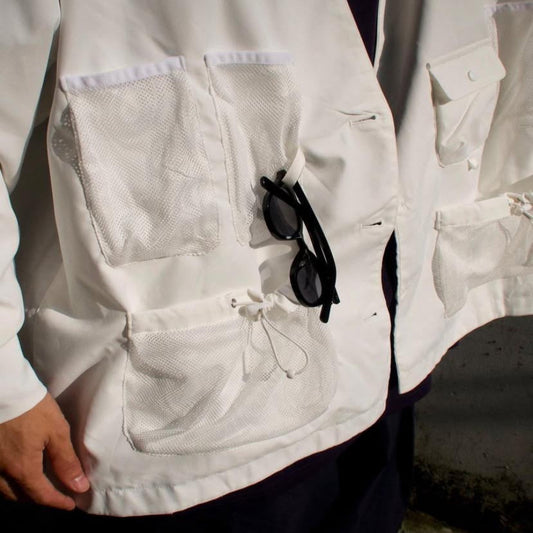 UBDD Reversible Function Kimono Blazer White