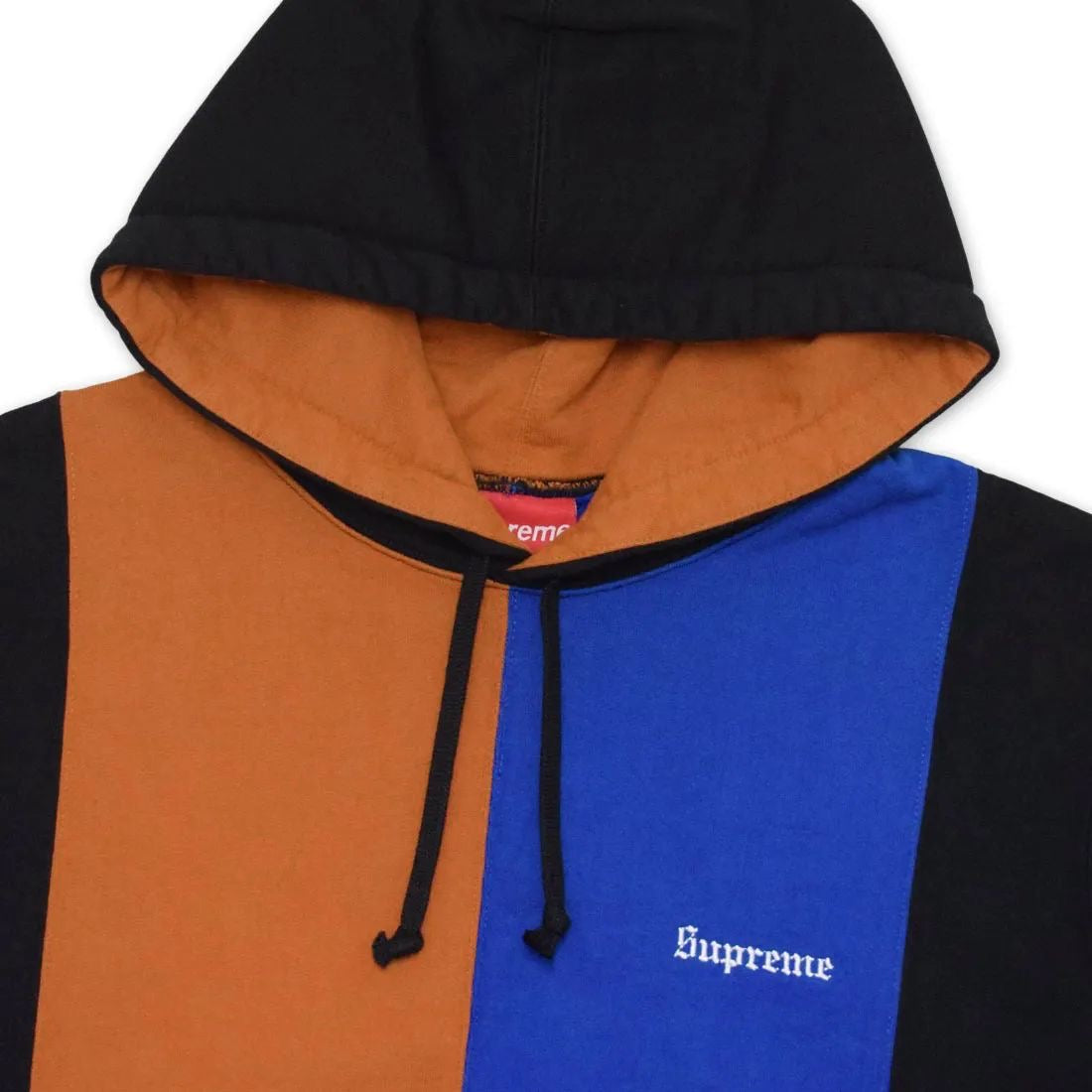Supreme Tricolor Hooded Sweatshirt Hoodie Black Brown Blue