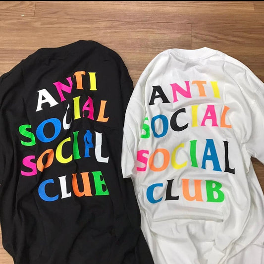 Anti Social Social Club ASSC Rainbow Tee Black White (Made in USA / Mexico) 黑色 白色 彩虹字