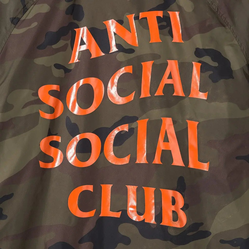Anti Social Social Club ASSC Camo Coach Jacket Green Camo Orange 黑色橙字