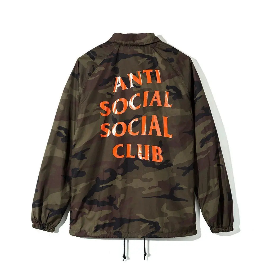 Anti Social Social Club ASSC Camo Coach Jacket Green Camo Orange 黑色橙字
