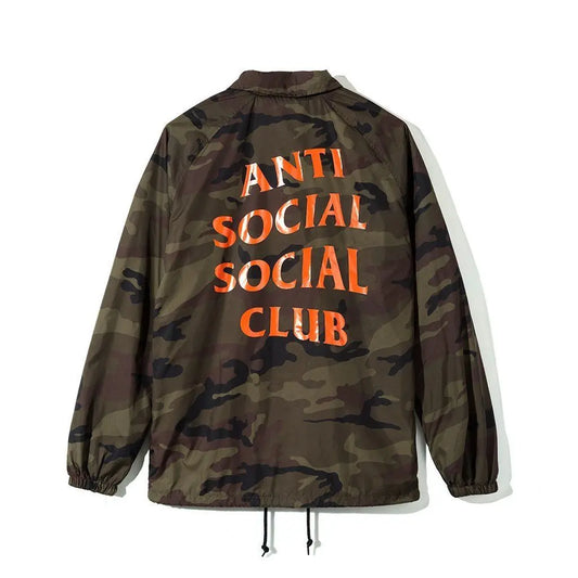 Anti Social Social Club ASSC Camo Coach Jacket Green Camo Orange 黑色橙字