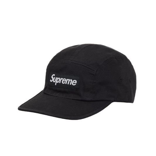Supreme Washed Chino Twill Camp Cap Black