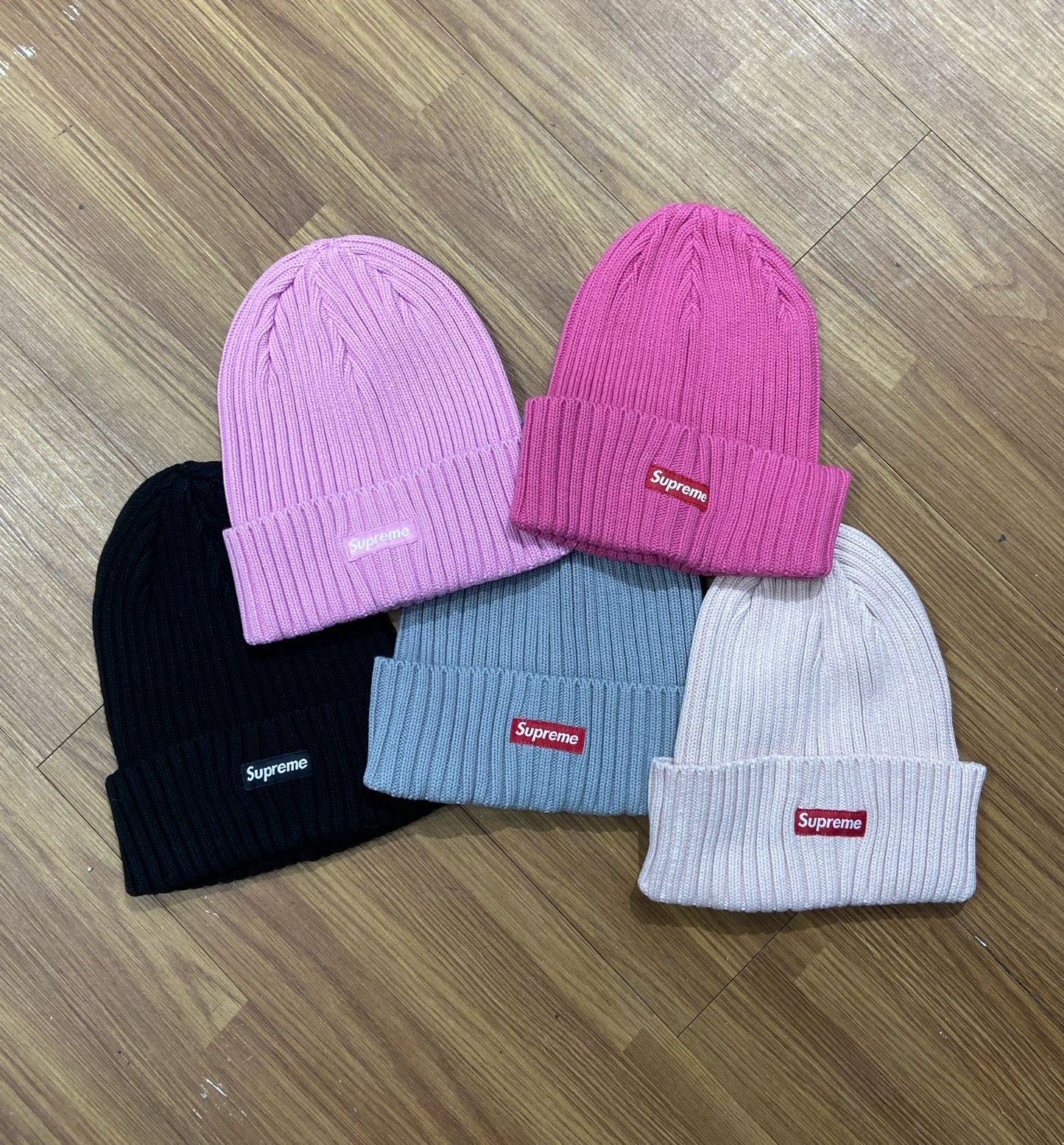 Supreme Overdyed Small Box Beanie Pink Grey Black