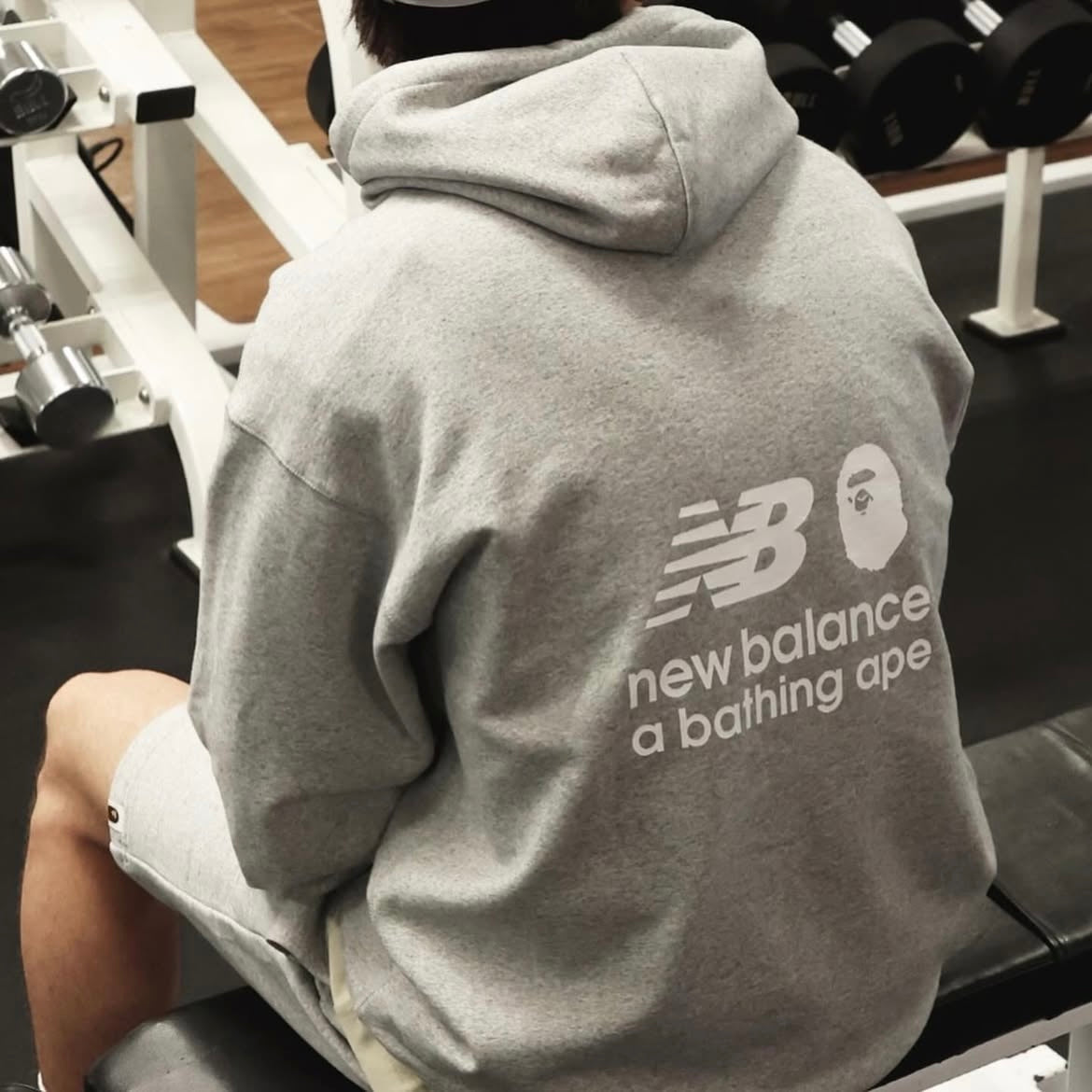 Preorder 預訂 A Bathing Ape Bape x New Balance Logo Hooded Sweatshirt Grey Red Khaki 灰色 紅色 卡其