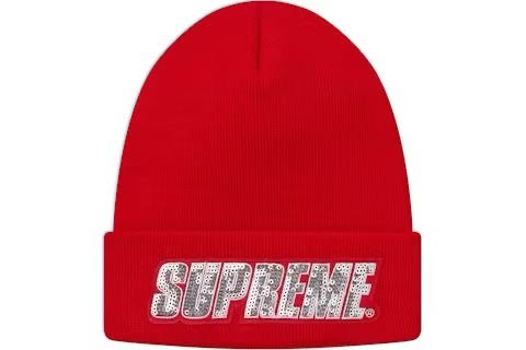 Supreme Sequin Beanie Black Navy Red