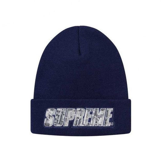 Supreme Sequin Beanie Black Navy Red