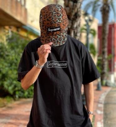 Supreme x Kaws Chalk Box Logo Tee Black White