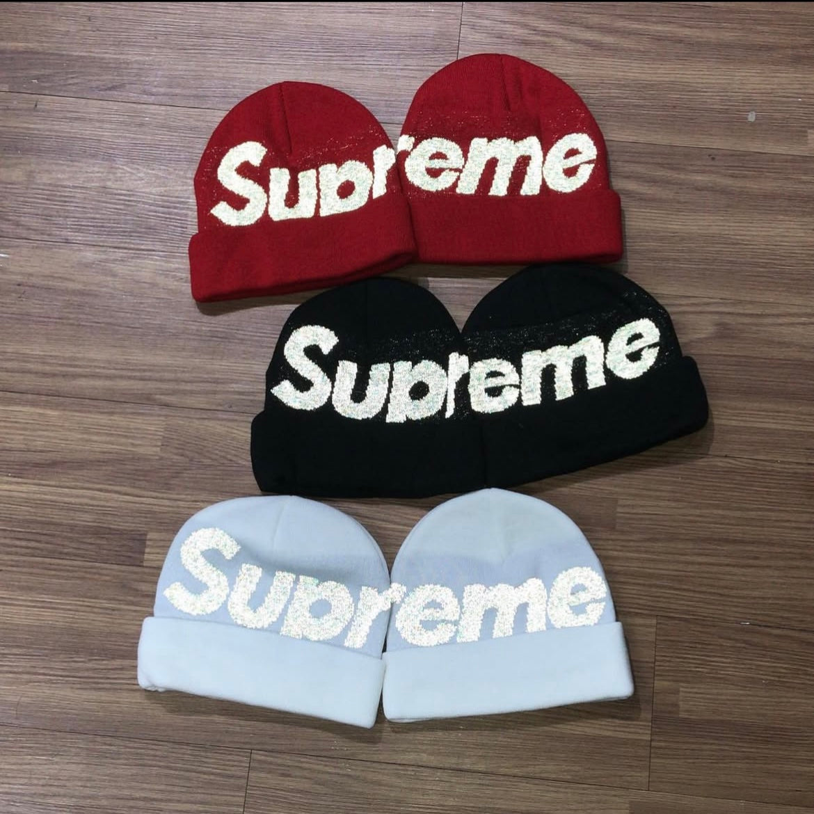 Supreme FW18 Big Logo Beanie (3M Reflective)