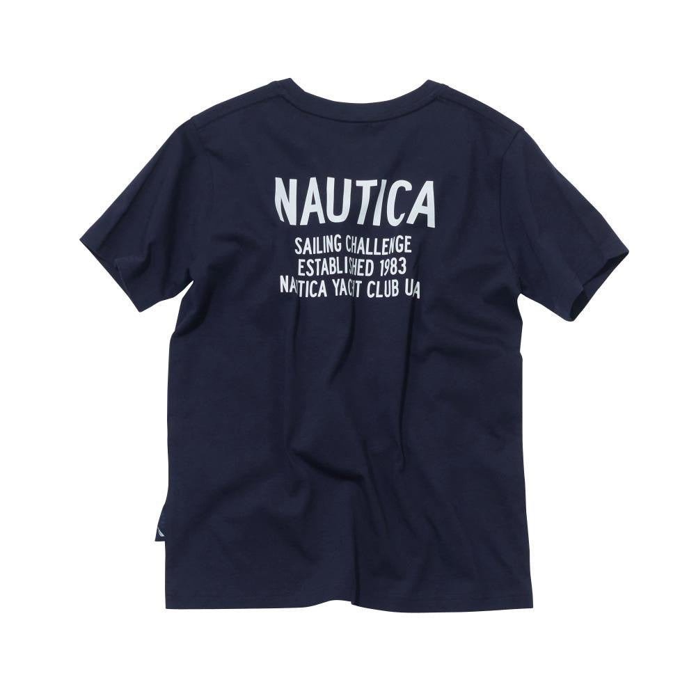 Nautica KR Sailing Yacht Back Logo Tee Charcoal Navy Olive White