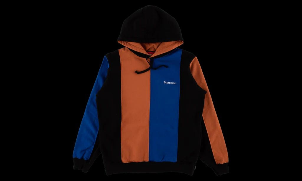 Supreme Tricolor Hooded Sweatshirt Hoodie Black Brown Blue
