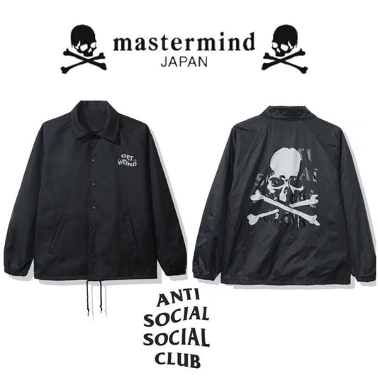 Anti Social Social Club ASSC x Mastermind Japan MMJ Get Weird Coach Jacket Black World MMW