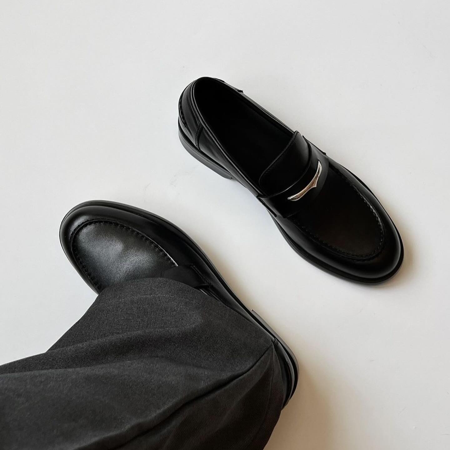 Preorder 預訂 Type 2 Buckle Leather Loafers Black 人造皮革樂福鞋 黑色
