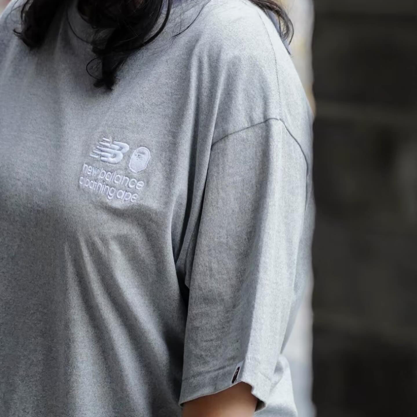 New Balance x A Bathing Ape BAPE Head Logo Tee Grey