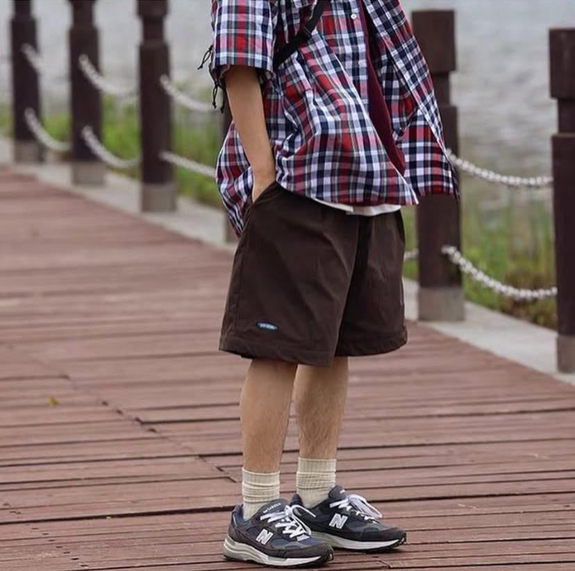Pin Sktbs Logo Beach Shorts Brown Grey