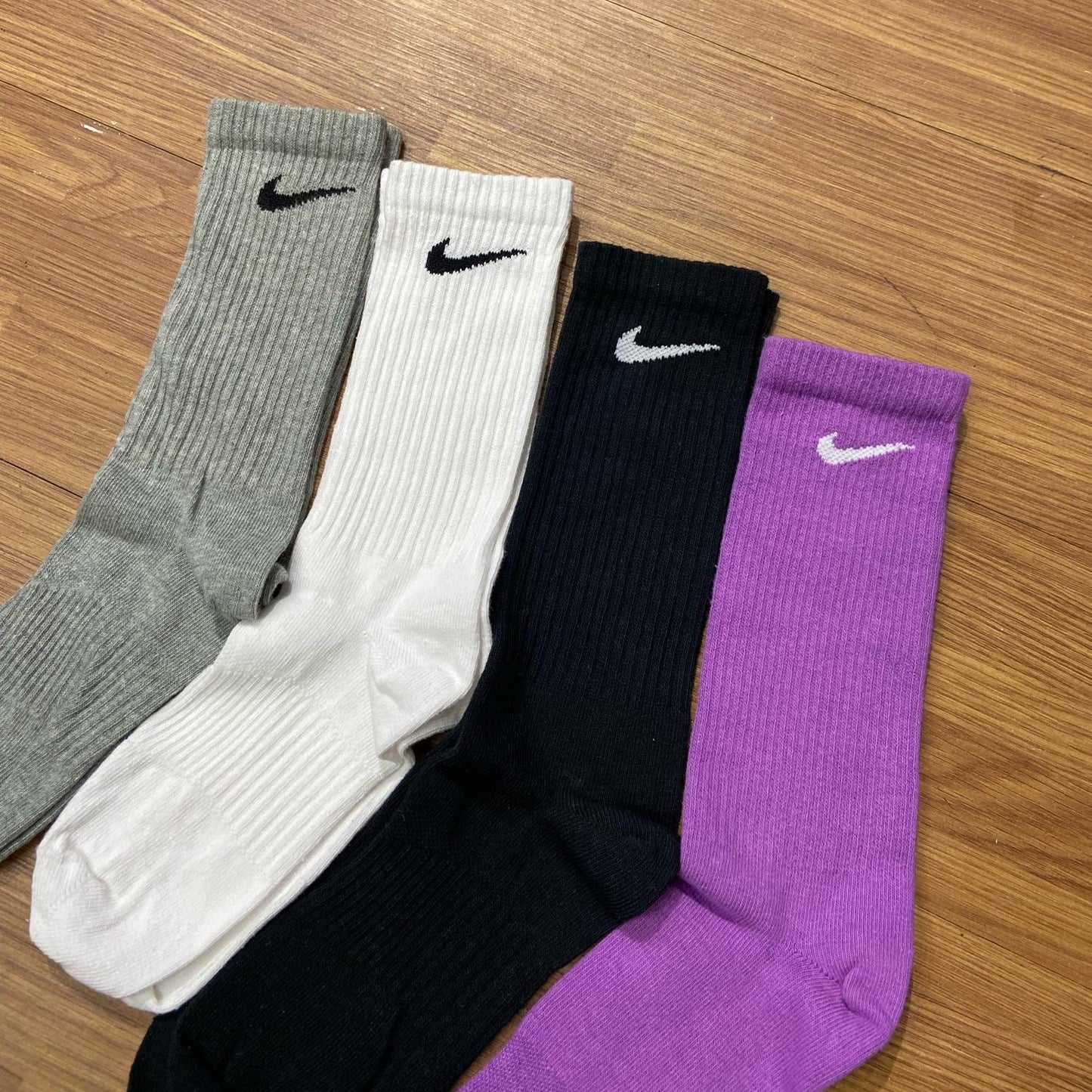 Nike One Swoosh Long Crew Socks Black White Grey Purple