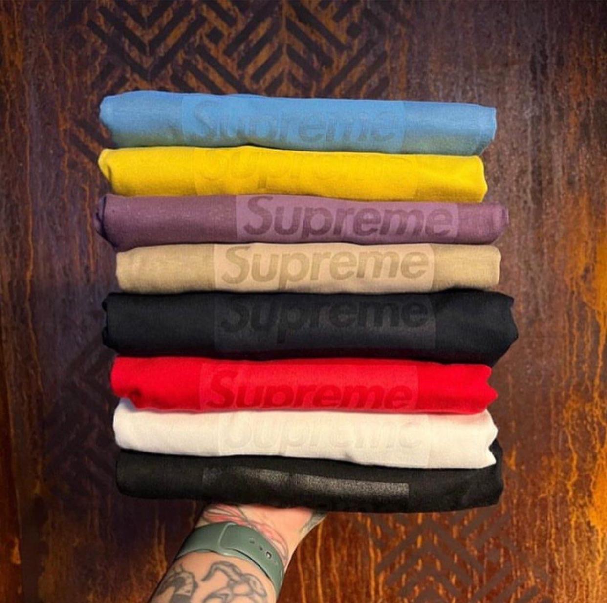 Supreme Tonal Box Logo Tee Black Navy