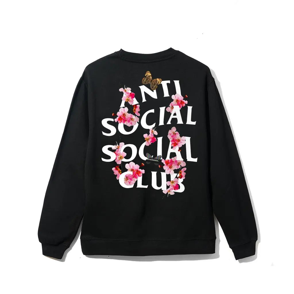 Anti Social Social Club ASSC Kkoch Sweatshirt Crewneck Black 黑色桃花