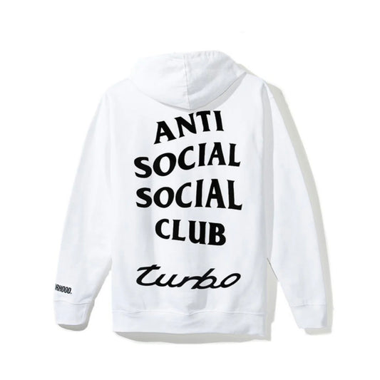 Anti Social Social Club ASSC x Neighborhood NBHD 911 Turbo Hooded Sweatshirt Hoodie White 白色黑字