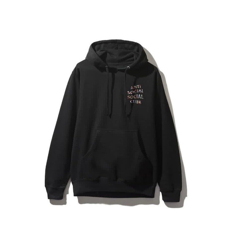 Anti Social Social Club ASSC Multi Flag Hooded Sweatshirt Hoodie Black 國旗字
