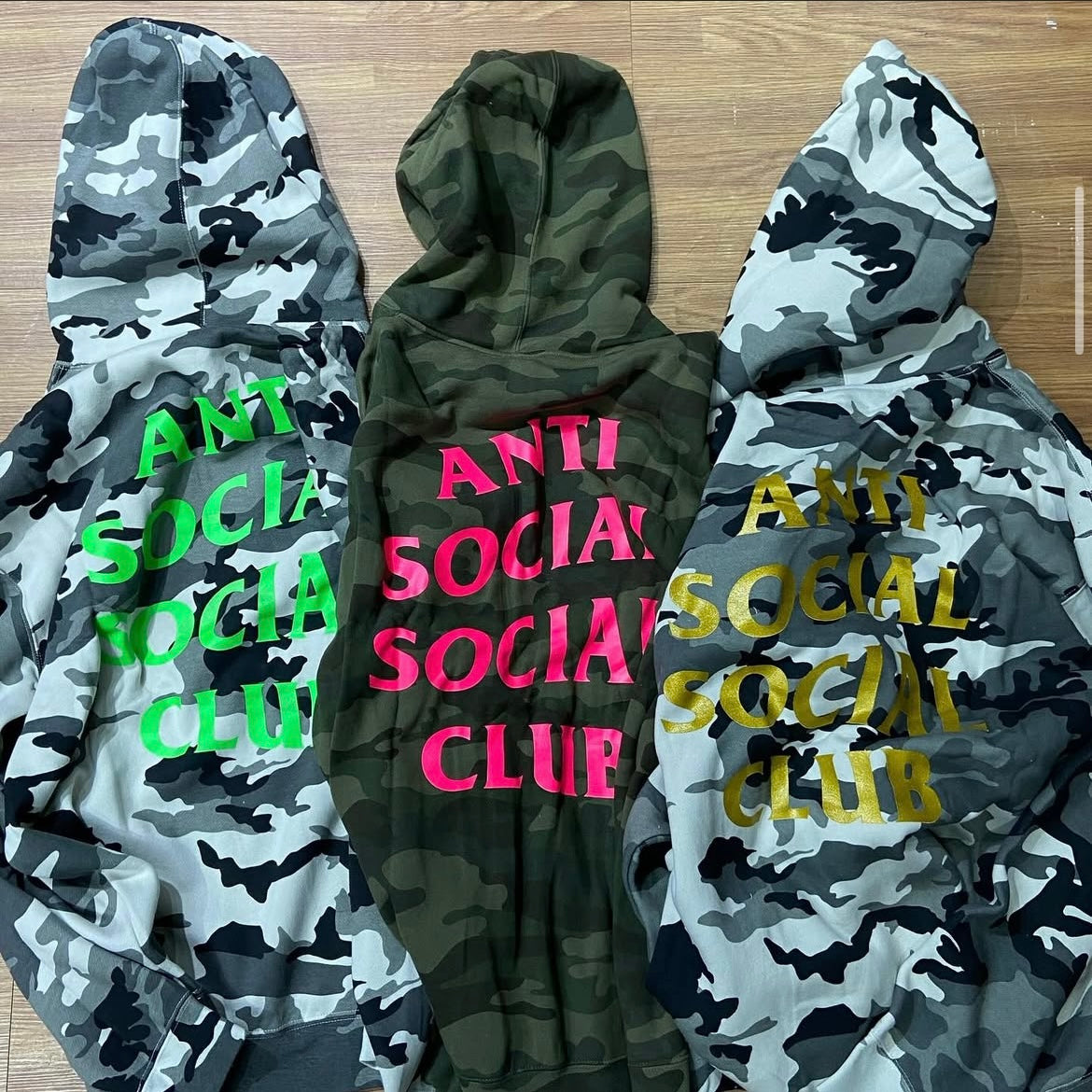 Anti Social Social Club ASSC Lucid Dreams Hooded Sweatshirt Hoodie Snow Camo Green Logo