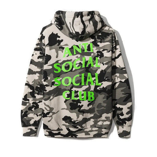 Anti Social Social Club ASSC Lucid Dreams Hooded Sweatshirt Hoodie Snow Camo Green Logo