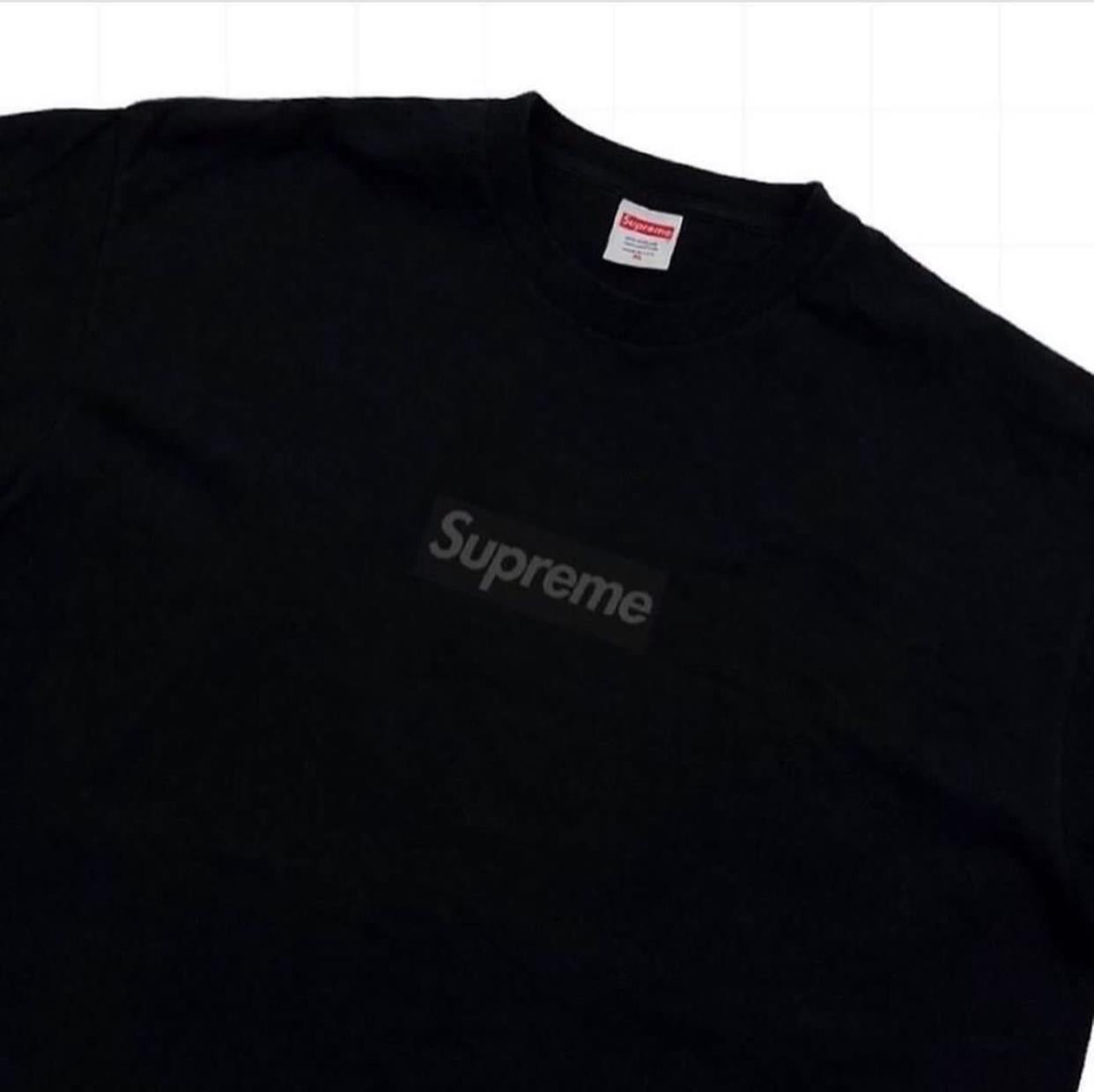 Supreme Tonal Box Logo Tee Black Navy