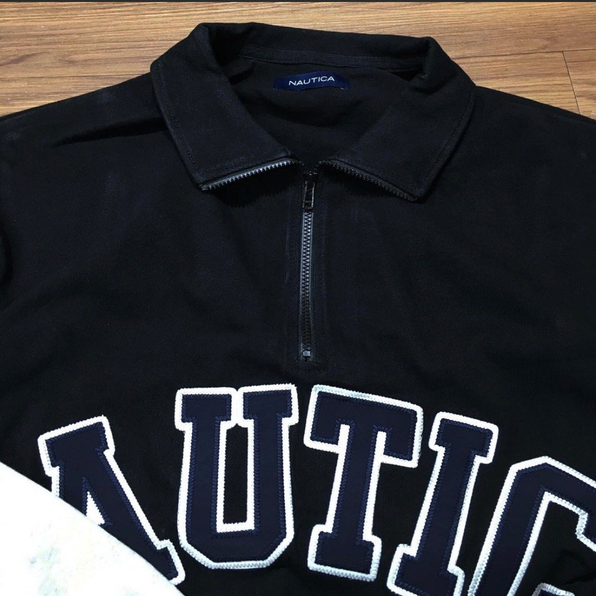 Nautica JP Arch Logo Half Zip SS Tee