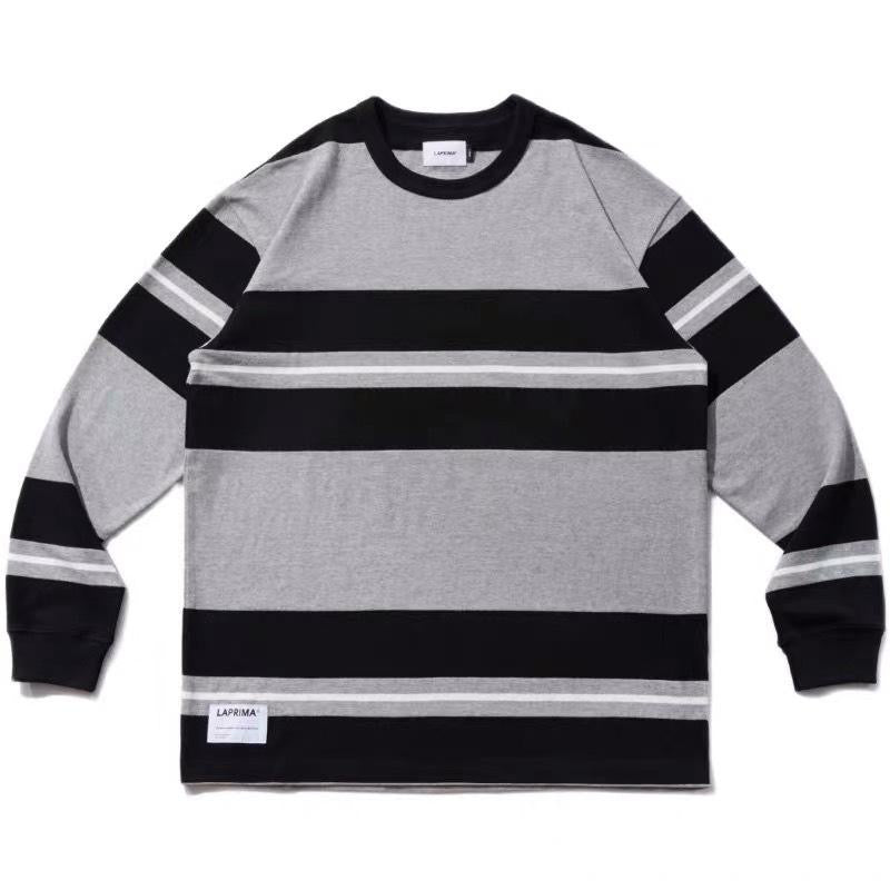 Laprima Stripe LS Tee 橫間 灰黑