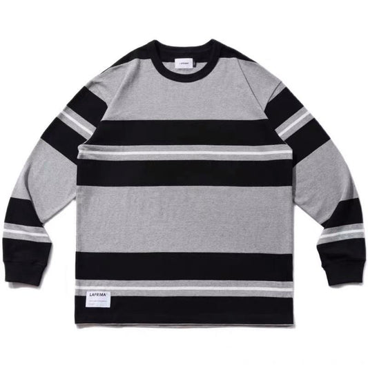 Laprima Stripe LS Tee 橫間 灰黑