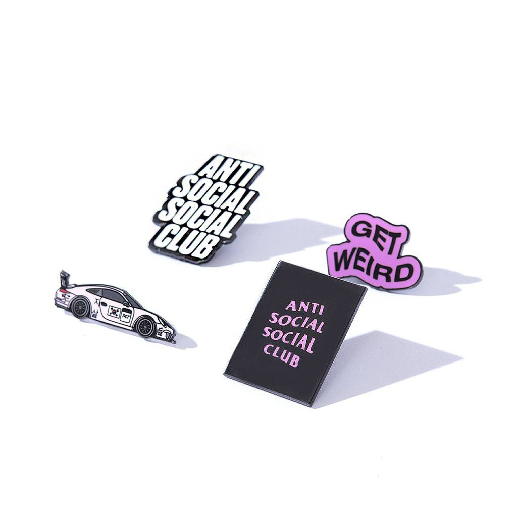 Anti Social Social Club ASSC Pin Set Blocked Logo Get Weird Korea Racing Car