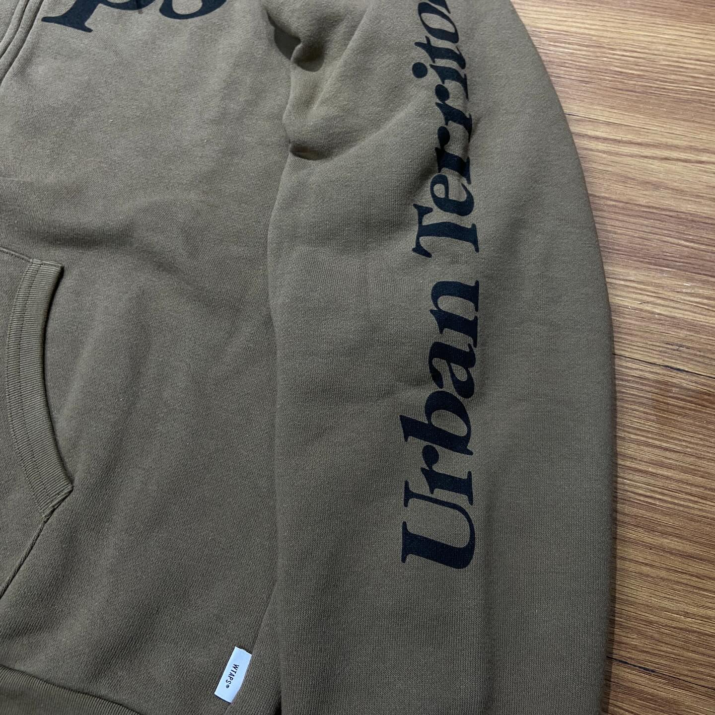 Wtaps Academy Zip Up Hooded Sweatshirt Olive Drab 182ATDT-CSM23