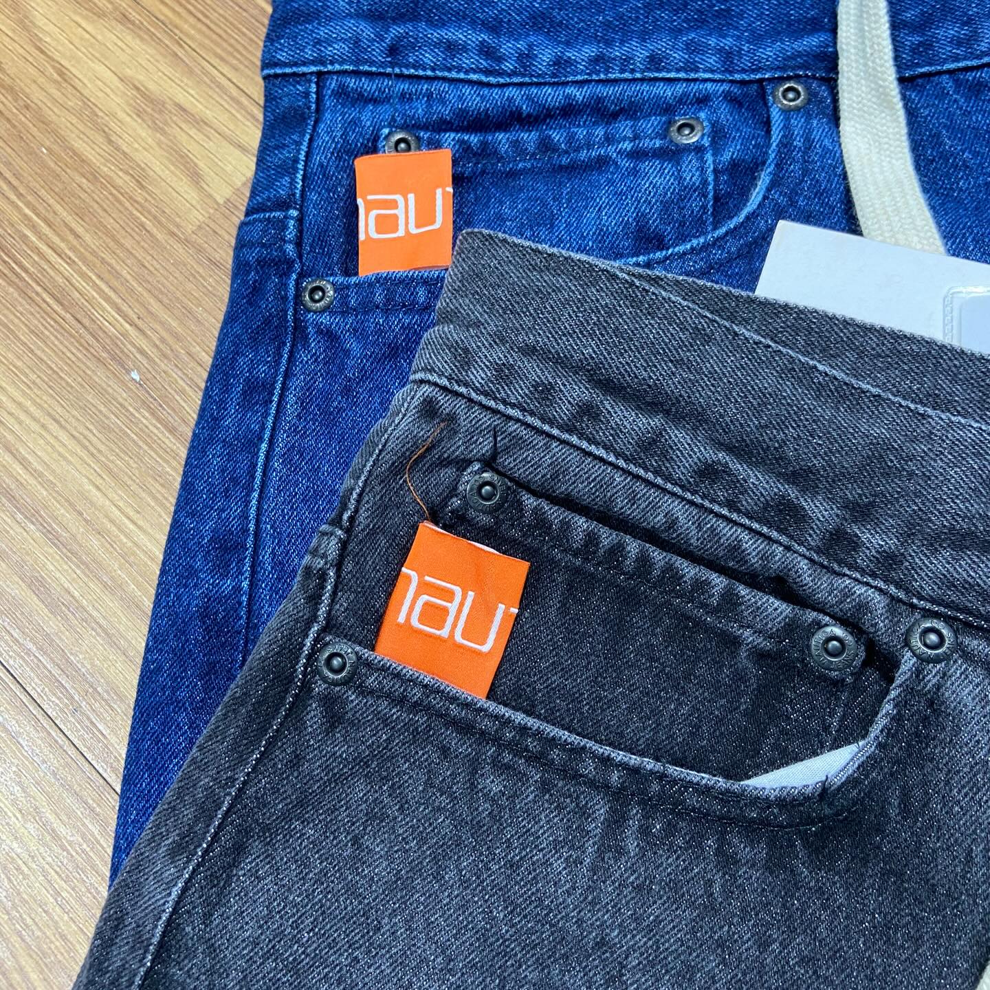 Nautica White Sail Label Washed Denim Baggy Jeans