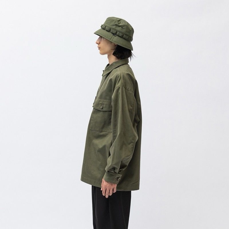 WTAPS CWB LS / COTTON. TWILL 厚斜布 Olive (Display Item)
