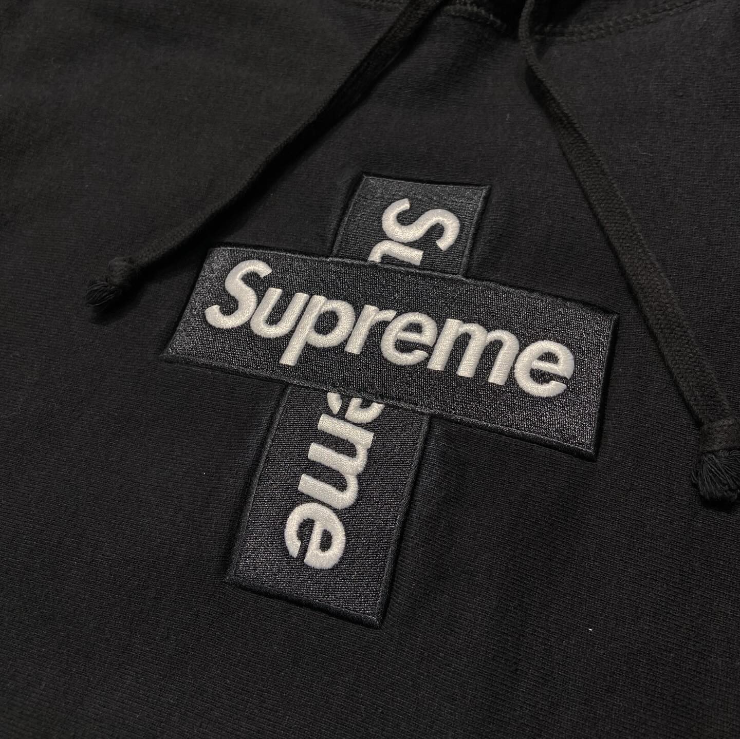 Supreme Cross Box Logo Hooded Sweatshirt Black (Display Item)