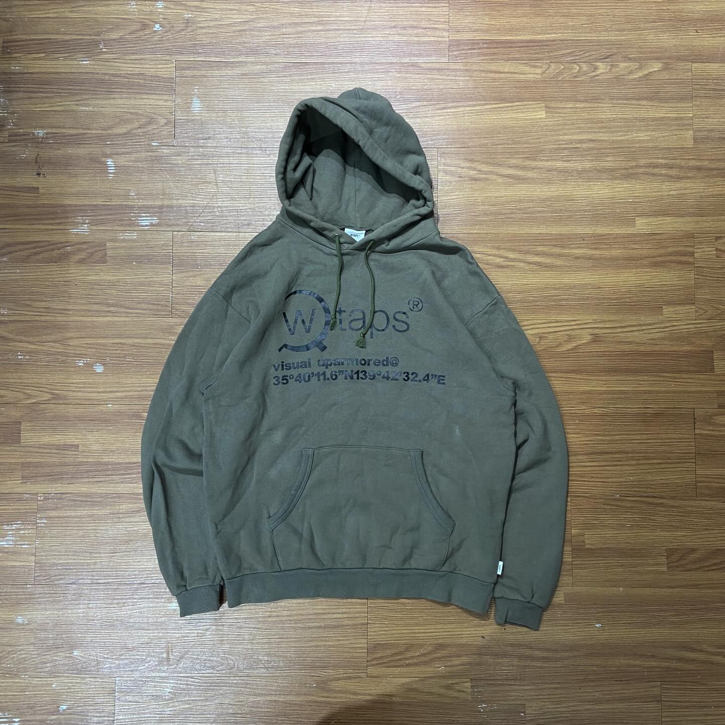 Wtaps Visual Uparmored Hooded Sweatshirt / Cotton Olive (Display Item)
