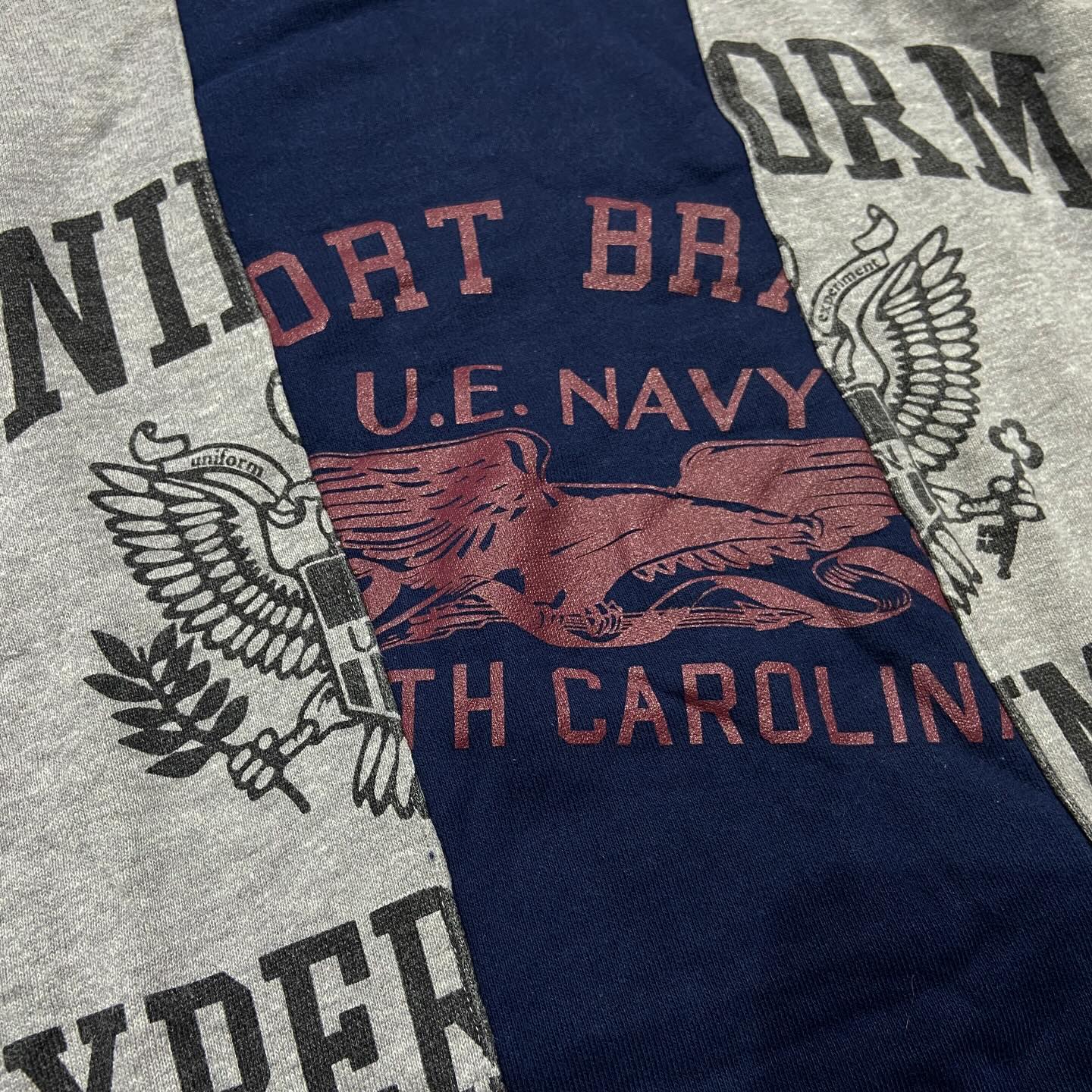 Uniform Experiment (UE) Patch Panel Sweat Crewneck Grey Navy (Used)