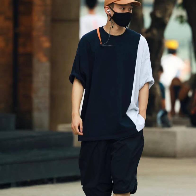 Pin Sktbs Patchwork Tee Navy Grey