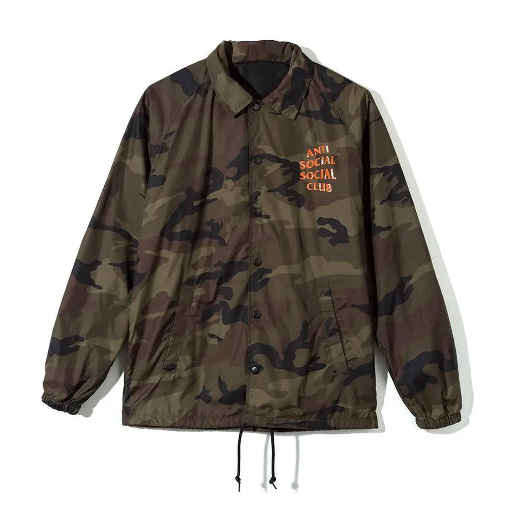 Anti Social Social Club ASSC Camo Coach Jacket Green Camo Orange 黑色橙字