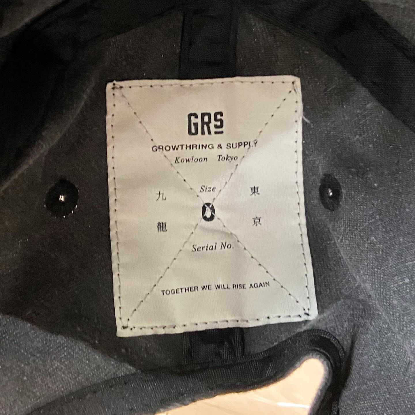 GRs Kowloon Basic Car Club Crew Embroidery Logo Cap Faded Flame Washed Black (Display Item)