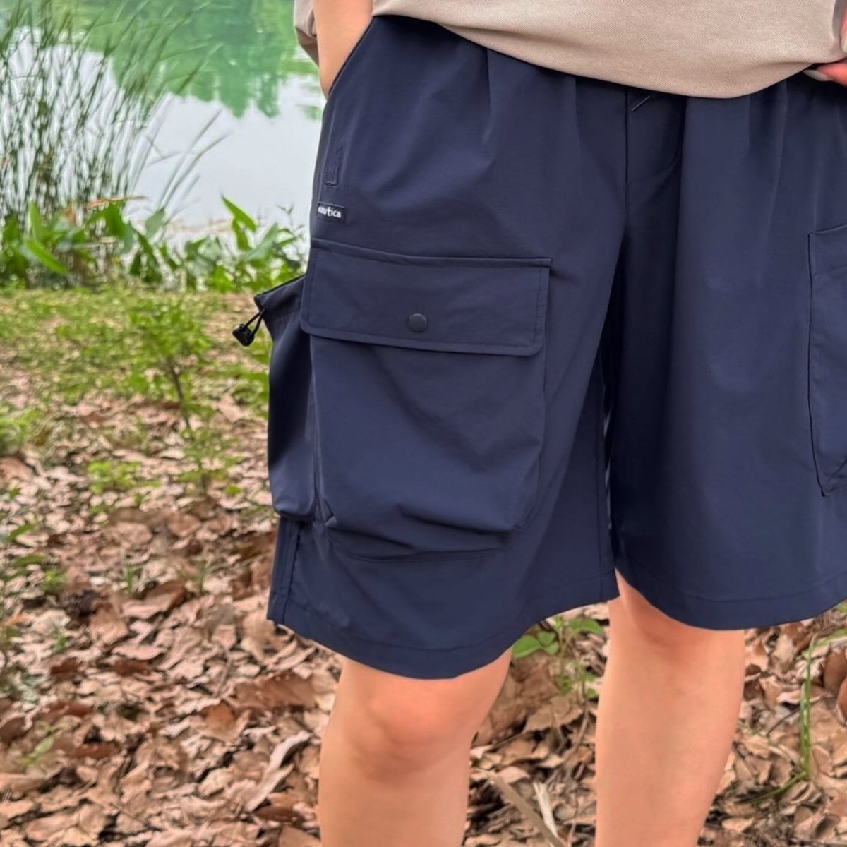 Nautica White Sail Label Urban Cargo Shorts