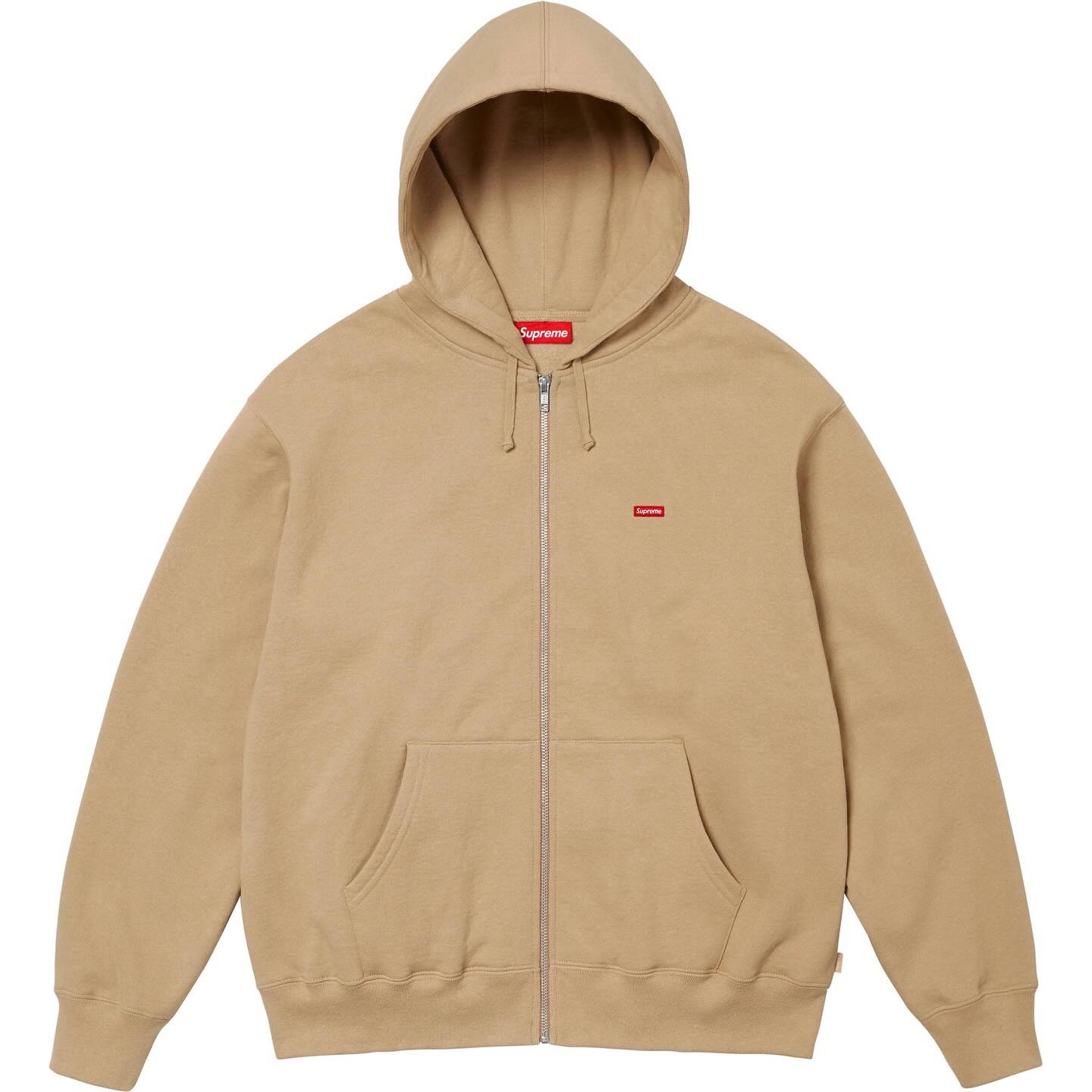 Supreme Small Box Hooded Full Zip Sweatshirt Dark Tan (Made in Canada)