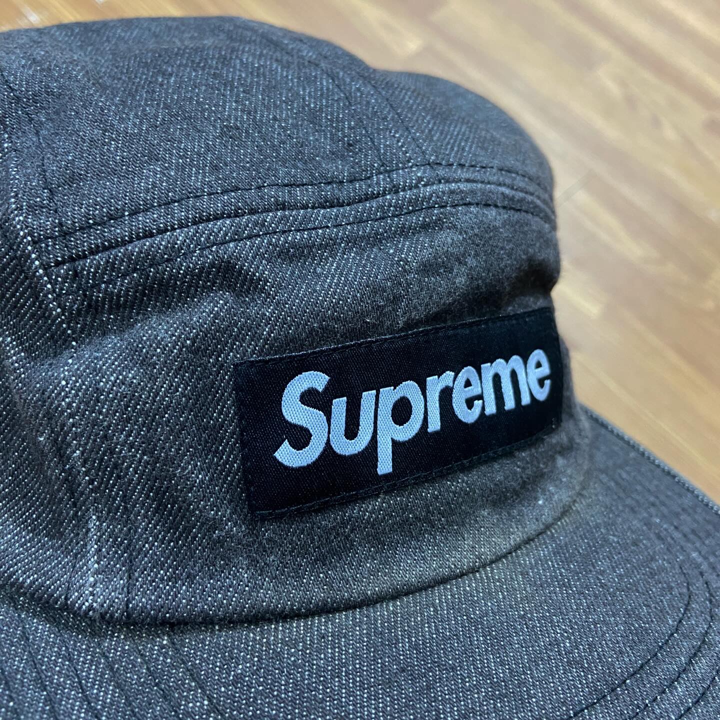 Supreme Denim Camp Cap Black Denim (Display Item)