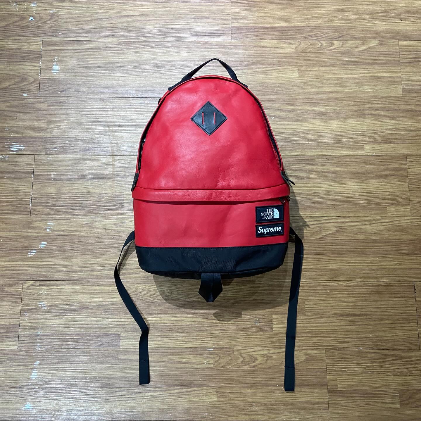 north face backpack red and blaack Supreme x The North Face TNF FW20 Backpack Red Leather (Display Item) –  KixBros