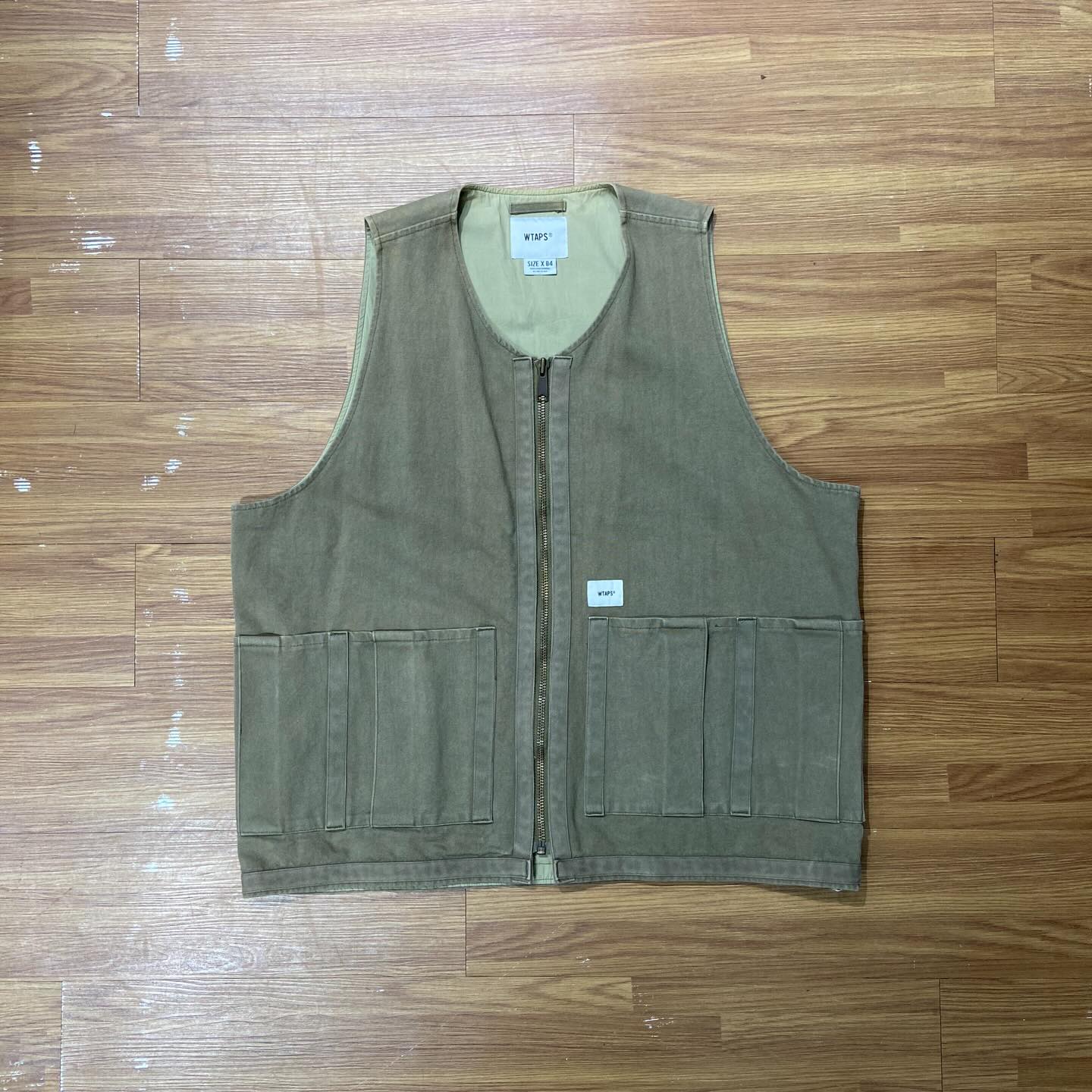 【L】wtaps RACK/VEST.COTTON.OXFORD  OD WTAPS RACK VEST / COTTON. OXFORD Olive (Used) – KixBros