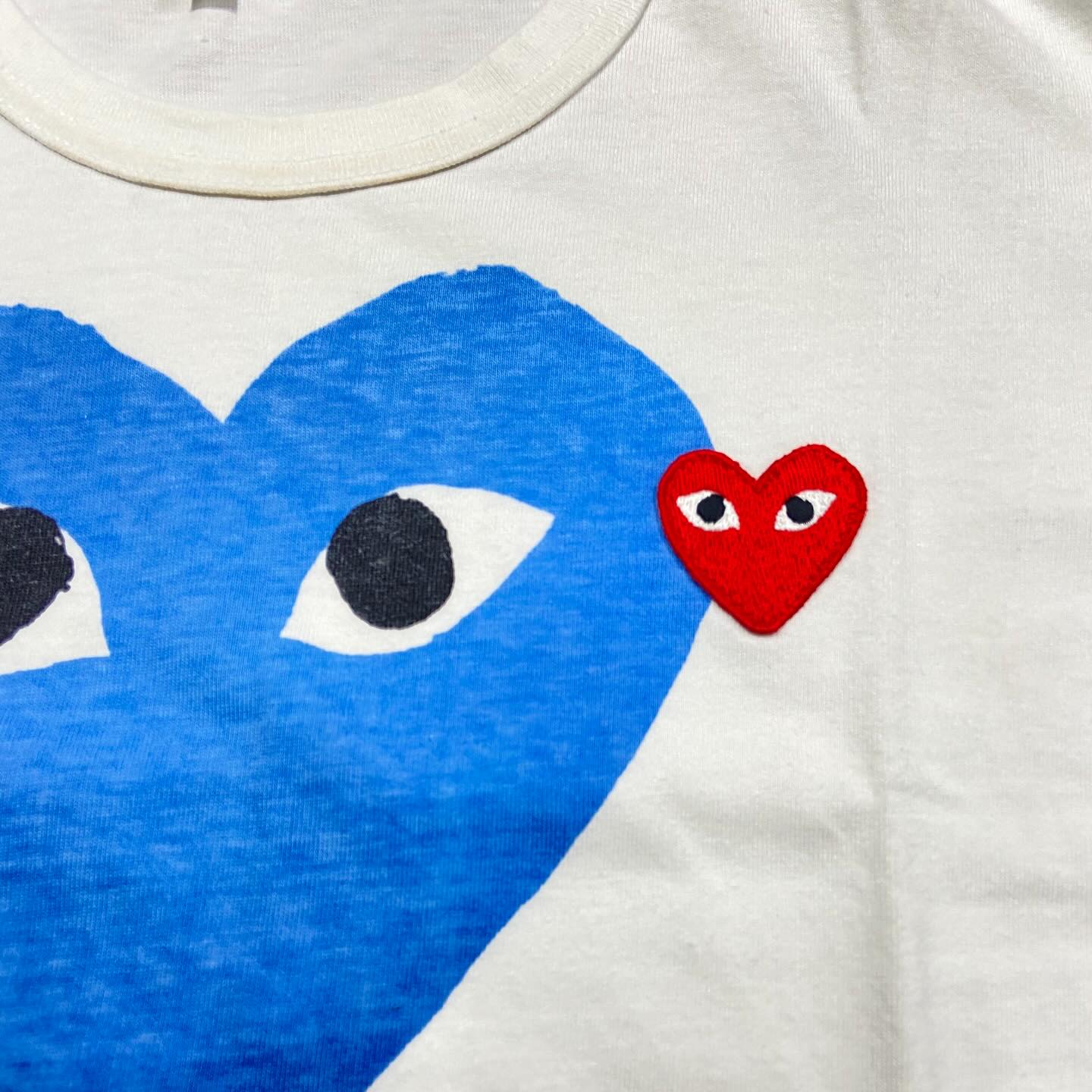 Comme des Garçons (CDG) Play Heart Tee White Women 大藍細紅心 (Used)