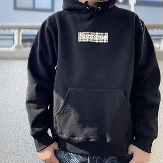 Supreme x Burberry Box Logo Hooded Sweatshirt (Made in Canada) Black (Display Item)