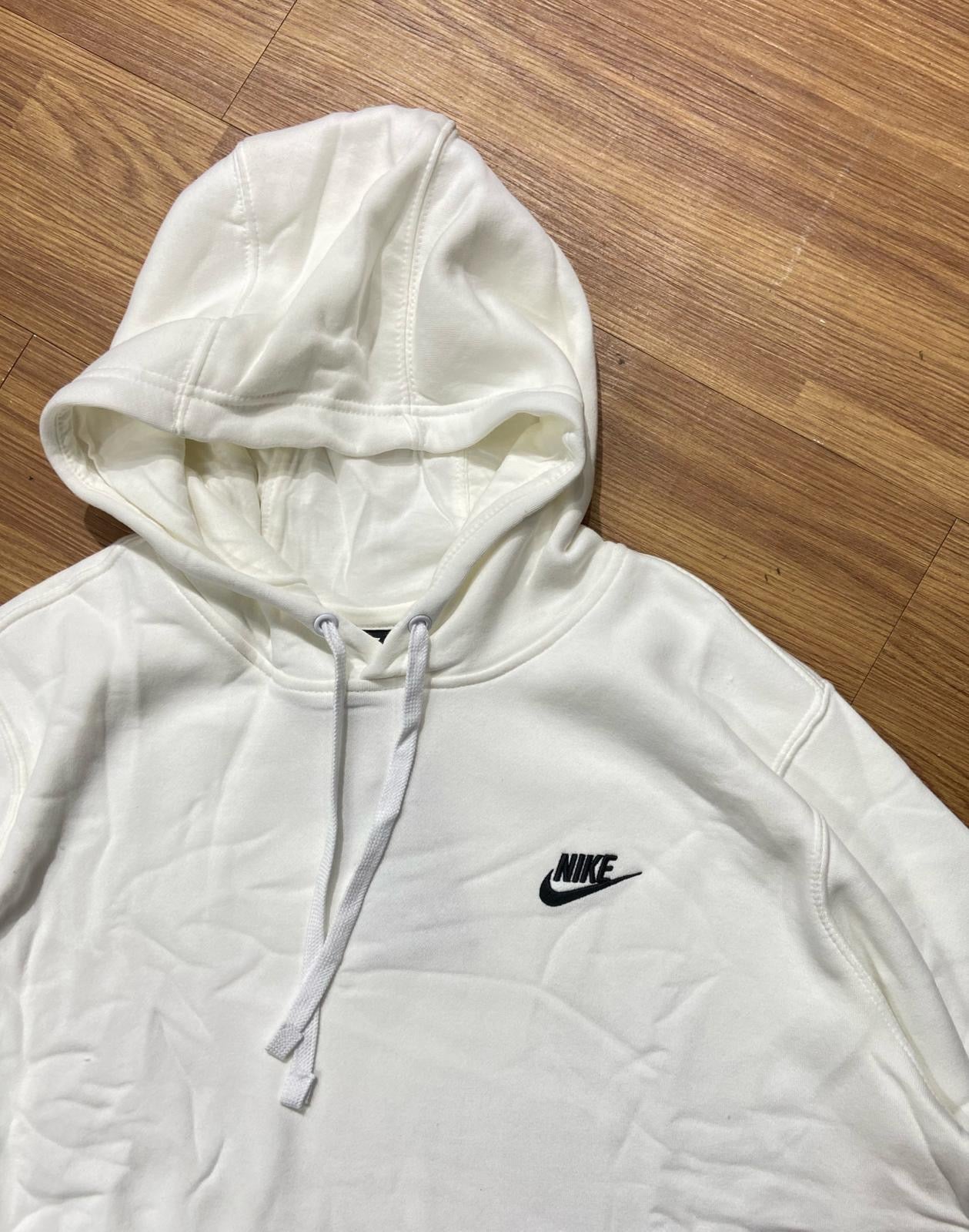 Nike French Club Logo Hoodie White 804346-100