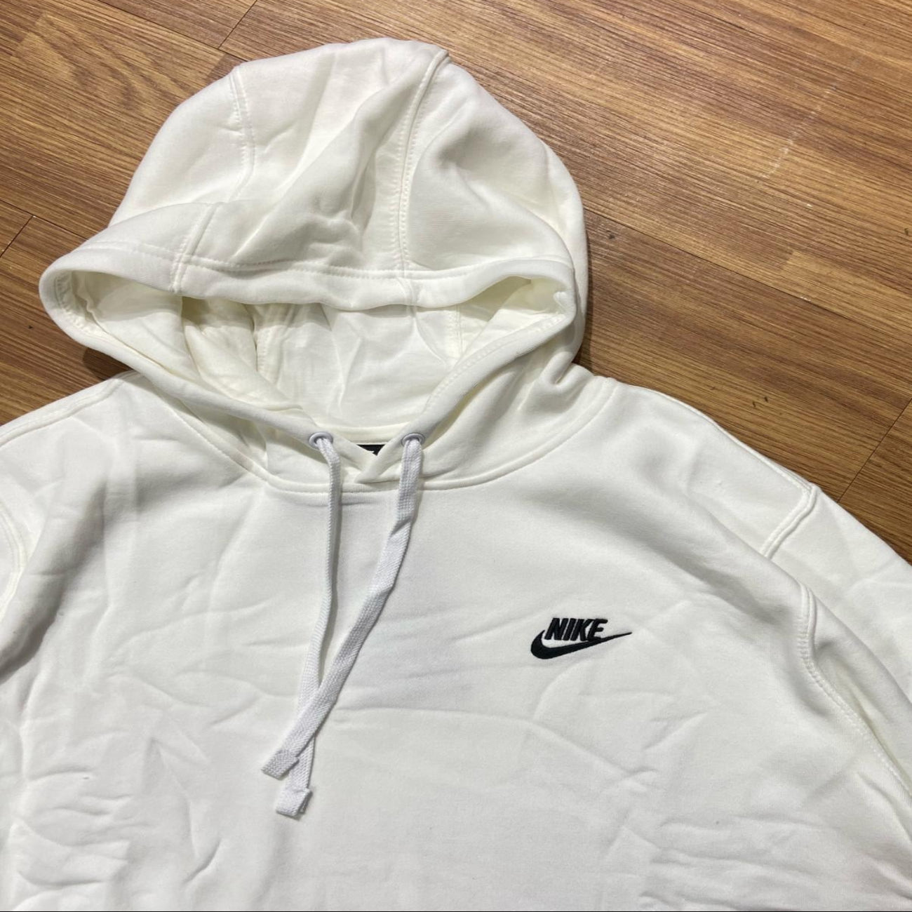 Nike French Club Logo Hoodie White 804346-100