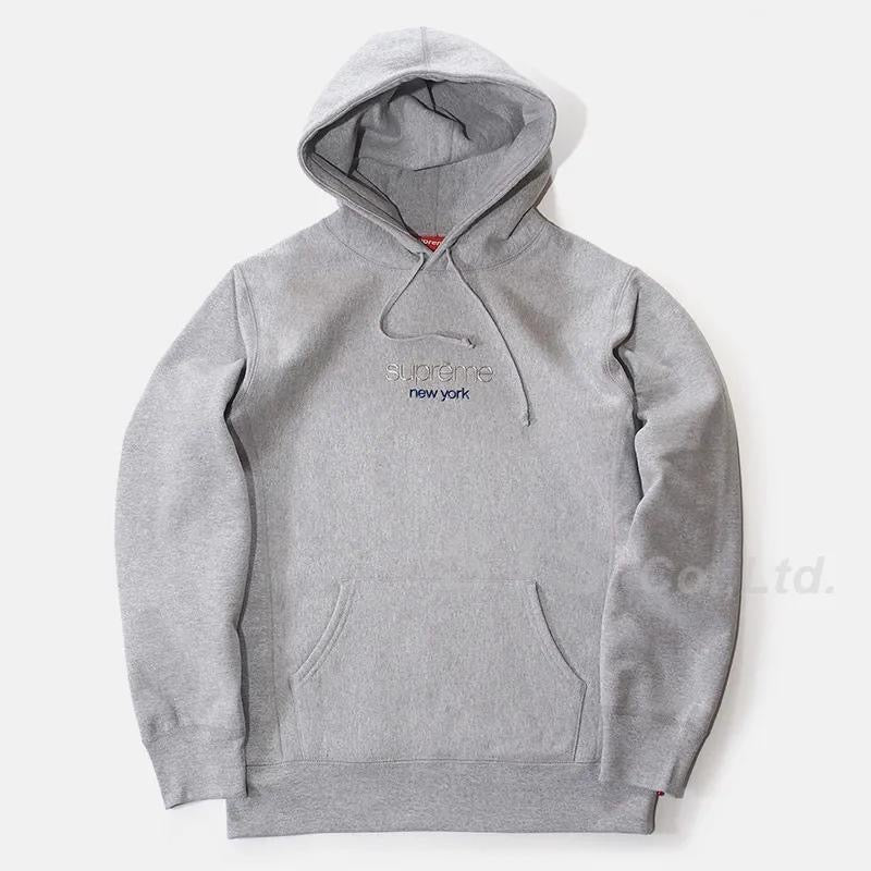 Supreme Chrome Classic Logo Hooded Sweatshirt Hoodie Grey